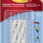 Command Decoration Clips (20 clips) | Adhesive Clips for Hanging Fairy Lights – Clear