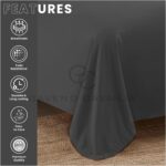 Flat bed sheet – Double – Charcoal - Image 2