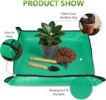 Waterproof plant repotting mat – 66 × 66 cm – Green - Image 3