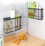 EigPluy Adhesive cabinet-door storage baskets – Black – 3 kg - Image 4