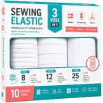 LND Gifts Woven dressmaking elastic – White – 3-pack