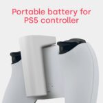 Remotto DualSense controller clip-on battery – White/Dark Grey Heather - Image 2