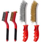 MIVITOOM Hand wire-brush set – Metallic – 4-pack