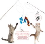 Bojafa Cat Toys for Indoor Cats Adult Interactive Kitten Feather Wand Toys 15Pcs - Image 4