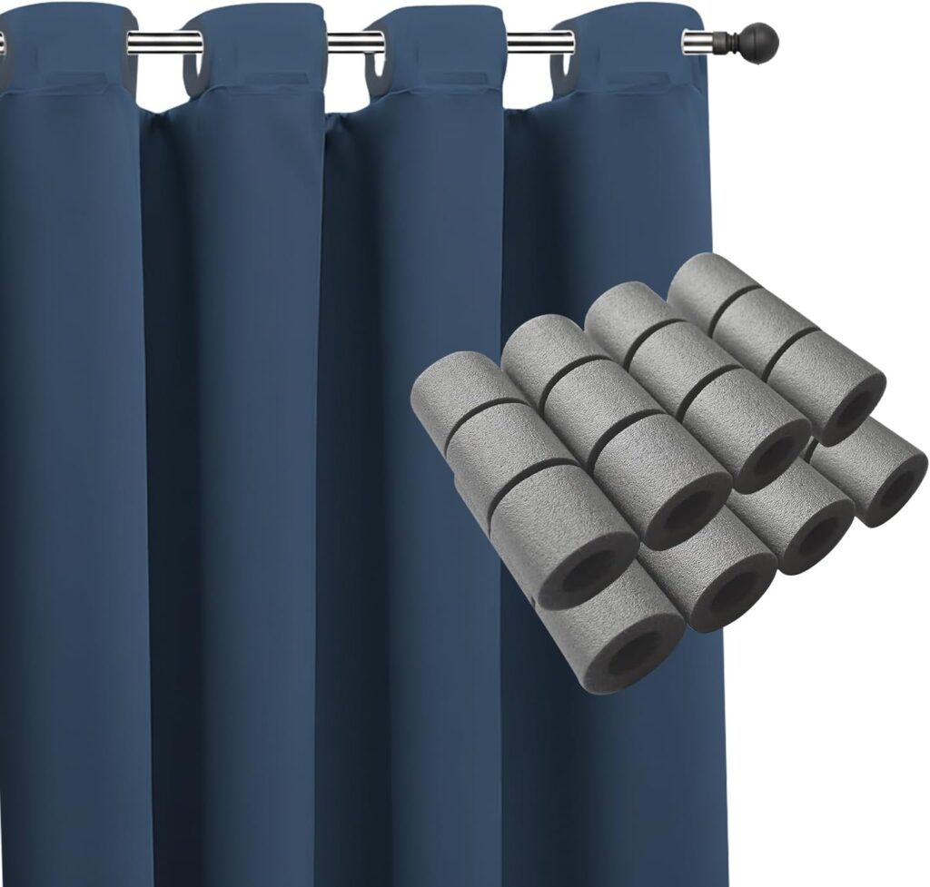 Eyelet-curtain spacing sleeves – Black – 24-pack