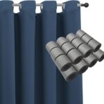 Eyelet-curtain spacing sleeves – Black – 24-pack