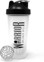 Warrior Protein Shaker Bottle, 600 ml, Wire Mixball, Clear – Clear 600ml
