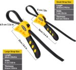 Toolwiz Rubber strap wrench set – Yellow – 2-pack - Image 5