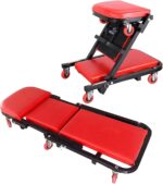 BRIEFNESS Folding mechanics creeper and seat – Red
