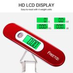 FREETOO Luggage Scale, 110 lb / 50 kg, Tare Function, Red - Image 5