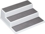 Copco Stepped three-tier cupboard organiser – White/Grey