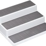 Copco Stepped three-tier cupboard organiser – White/Grey