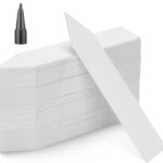 KINGLAKE 100Pcs White Plastic Plant Labels & Markers, 10x2cm, Waterproof, Reusable, Ideal for Herb, Seed, Flower, Potted Plants – 100-pack