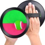 Sticky-paddle catch ball set – Multi-coloured