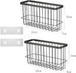 EigPluy Adhesive cabinet-door storage baskets – Black – 3 kg - Image 6