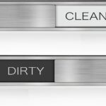 DRILBUR Clean-dirty dishwasher indicator – 7"W x 2"L – B/W