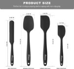 NileHome Silicone Spatula Set, High Heat-Resistant Premium BPA-Free One Piece Seamless Design – 4 pack – Black - Image 2