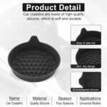 Car cup-holder coaster liners – Black – 2-pack - Image 3