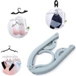 Foldable travel clothes hangers – M – 8 Pack - Green/Blue/Pink/Beige – 8-pack - Image 3