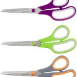 Amazon Basics stainless-steel utility scissors, 3 pack – Multicolor