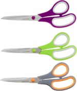 Amazon Basics stainless-steel utility scissors, 3 pack – Multicolor