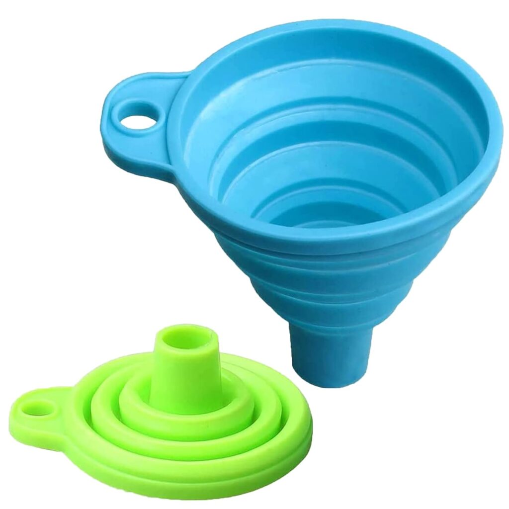Collapsible silicone funnels – Blue + Green