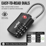 Diyife 3-Digit Combination Luggage Locks with Flexible Cable, 2-pack - Image 3