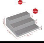 Copco Stepped three-tier cupboard organiser – White/Grey - Image 3