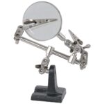 Magnifying helping-hands soldering stand – Silver