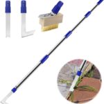 Long-handled patio weeding brush set