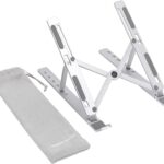 Amazon Basics Foldable 6-Angle Laptop Stand for 10–15.6-inch Devices, Silver
