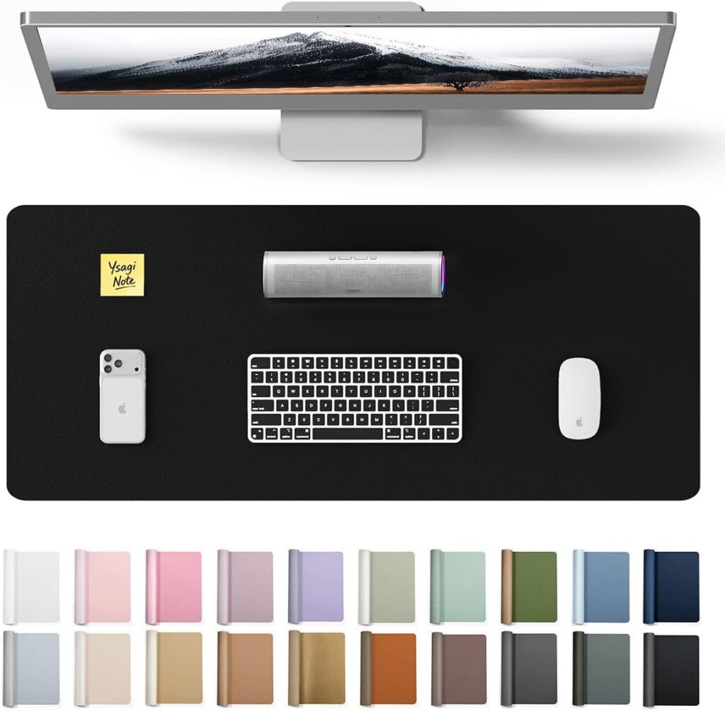 YSAGi Large desk protector mat – 60 x 35 cm – Black