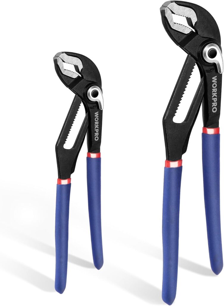 WORKPRO Adjustable water-pump pliers – Blue Red Black Silver – 2-pack