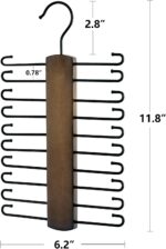 Rotating wooden tie and belt hanger – Brown - Image 4