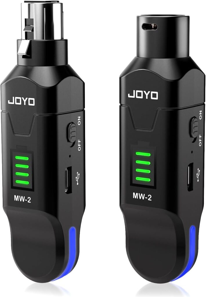 JOYO XLR microphone wireless adapter system – 2.4 Ghz Wireless Microphone Adapter – Black