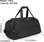Gym duffel with shoe compartment – Black – 40 litres - Image 2