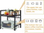 Expandable over-microwave shelf – Expandable Microwave Rack – Standard – Black / 2-tier - Image 6
