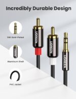 UGREEN RCA to 3.5mm Cable Stereo Phono to 3.5mm Mini Jack Audio Lead 2M - Image 6