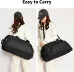 Gym duffel with shoe compartment – Black – 40 litres - Image 6