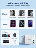 Aioneus Four-port 40W USB-C/USB-A UK mains charger – White - Image 6