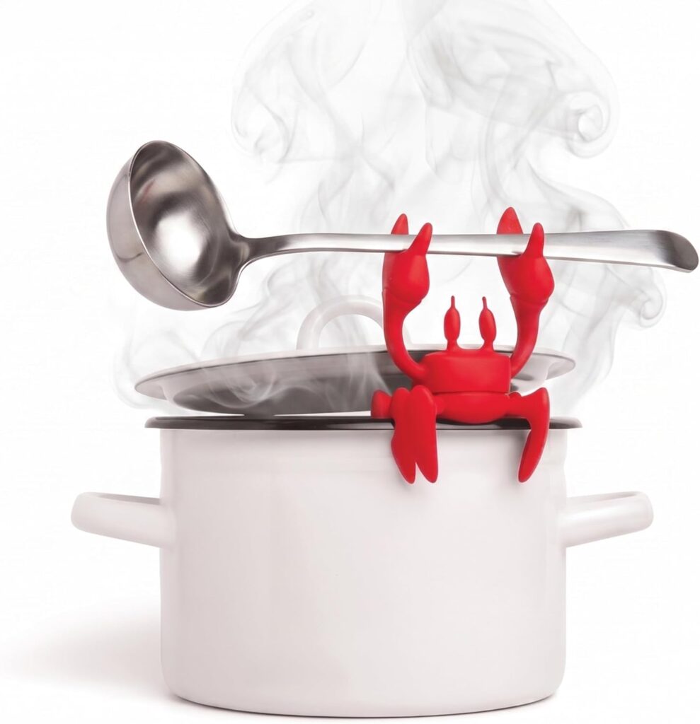 Pot-edge utensil rest – Red Crab