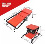 BRIEFNESS Folding mechanics creeper and seat – Red - Image 4