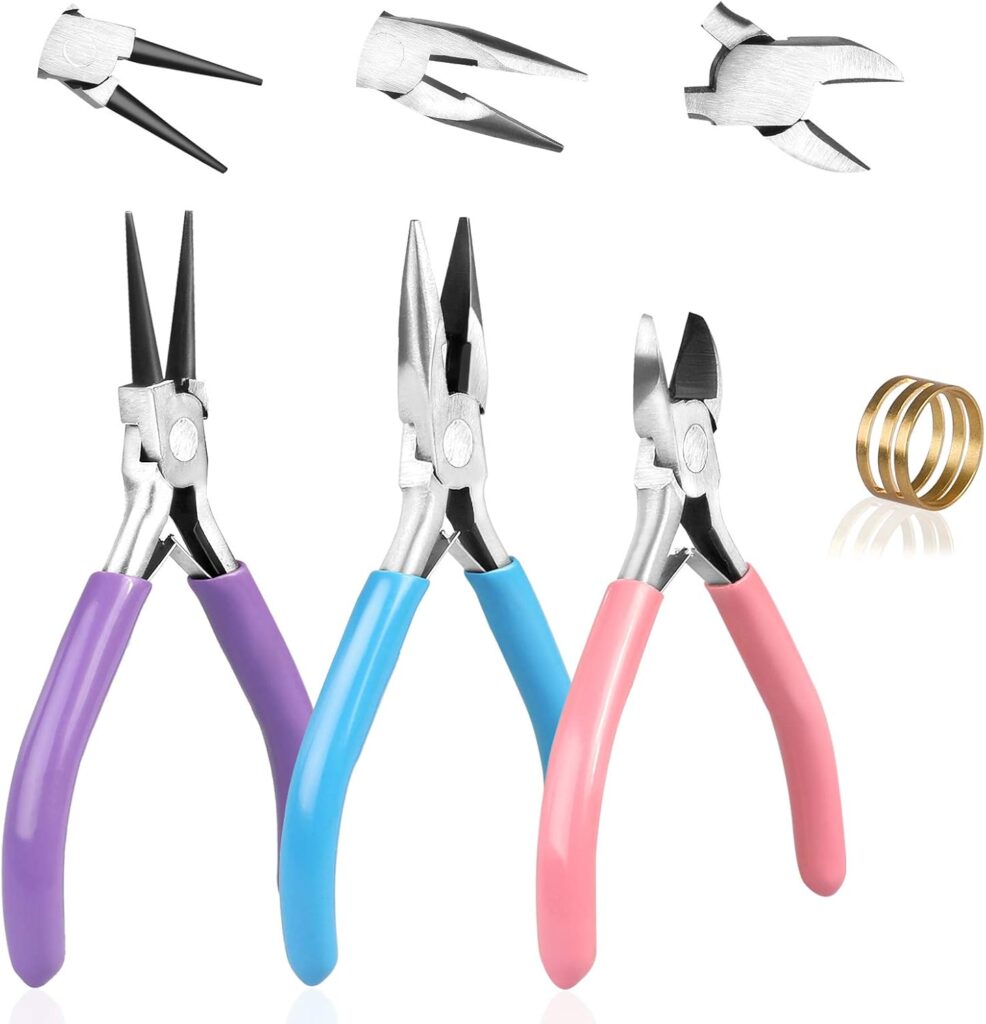 Reastar Jewellery-making pliers set – Blue, Pink, Purple – 3-pack