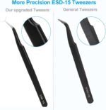 YHYZ Anti-static electronics tweezers – Silver, Black - Image 4