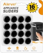 Adhesive appliance sliding feet – 16 Pcs-black