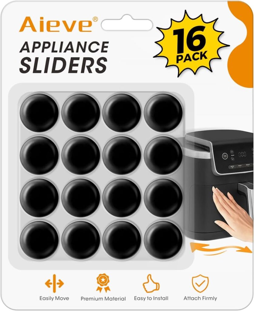 Adhesive appliance sliding feet – 16 Pcs-black