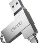 OSCOO 32GB USB Flash Drive, USB 3.1 Gen 1 Dual USB-C & USB-A Memory Stick – CU002 – silver