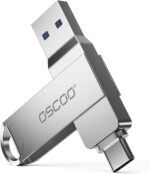 OSCOO 32GB USB Flash Drive, USB 3.1 Gen 1 Dual USB-C & USB-A Memory Stick – CU002 – silver