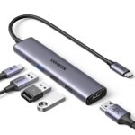 UGREEN USB-C 5-in-1 Hub with 4K HDMI, 100W PD and 3 USB-A Ports – Gray