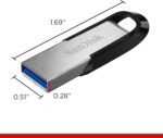 SanDisk Ultra Flair USB 3.0 Flash Drive, 128GB, Silver and Black - Image 2